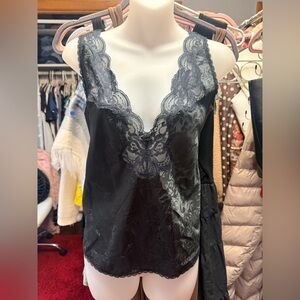 Elegant Black Lace Trim Camisole